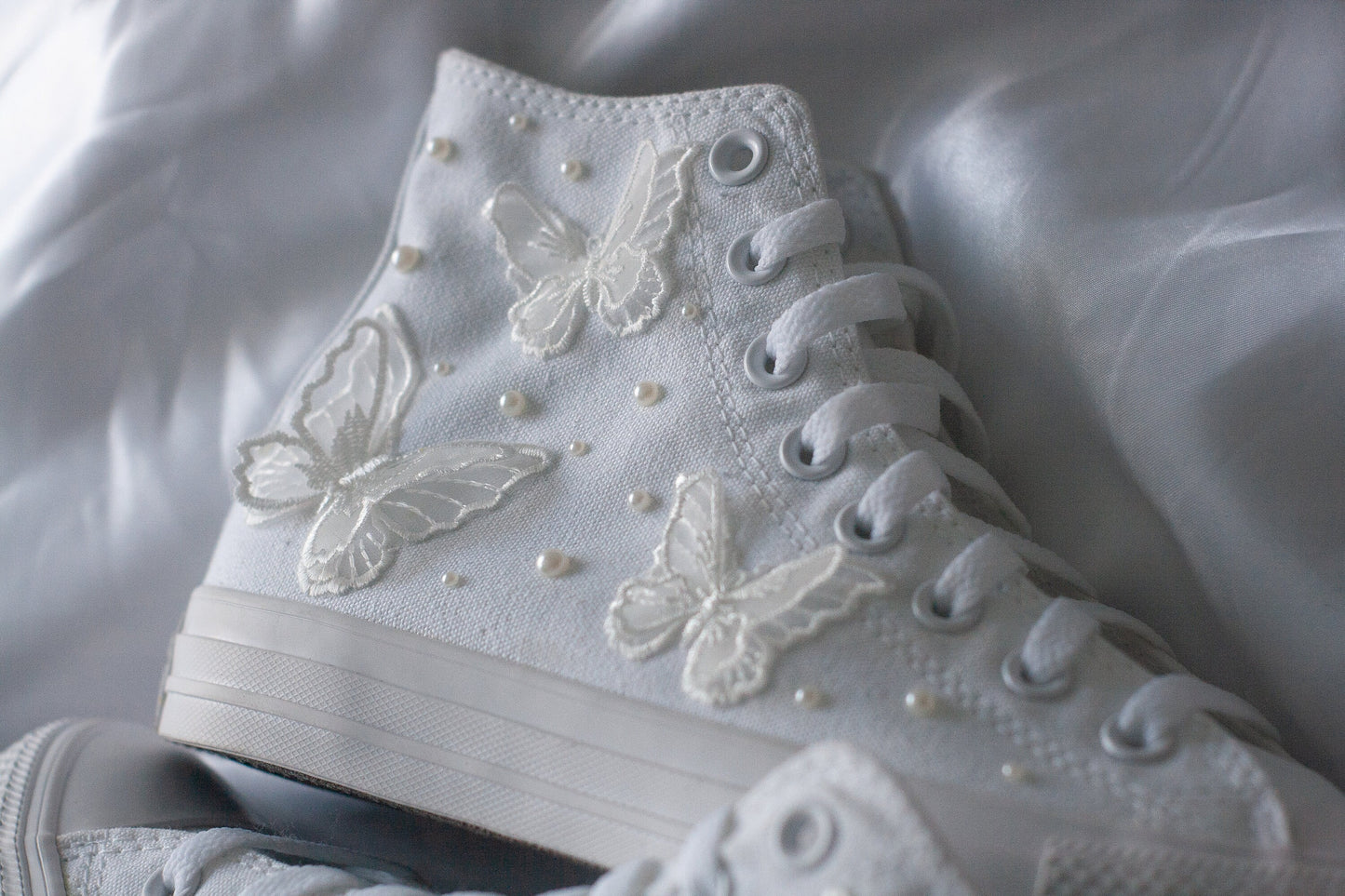 Bespoke Butterfly Luxury Applique Bridal Sneakers