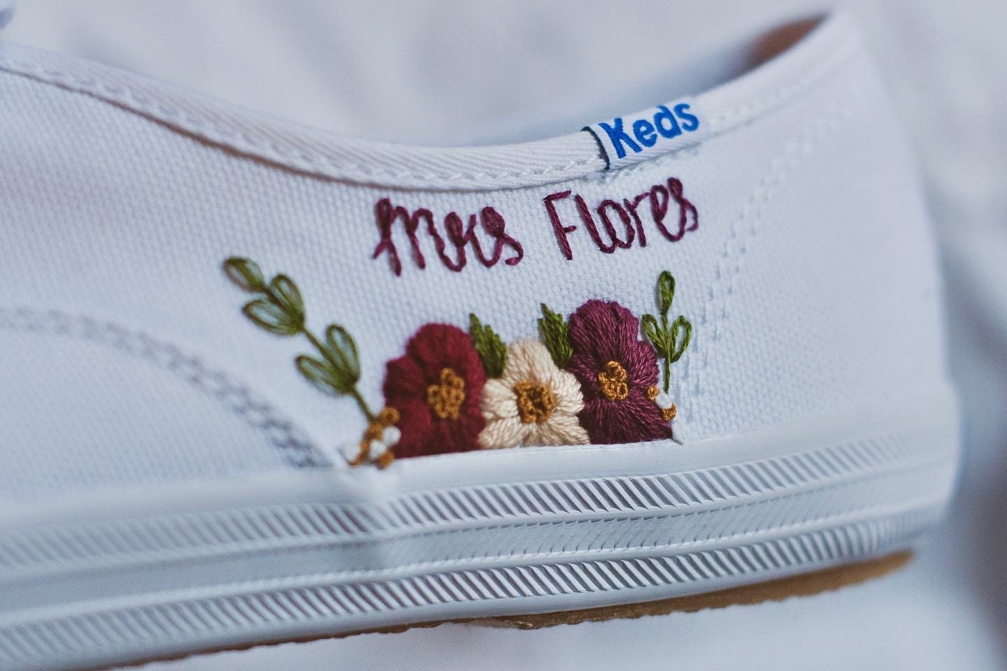 Bespoke Embroidered Bridal Sneakers Style 2