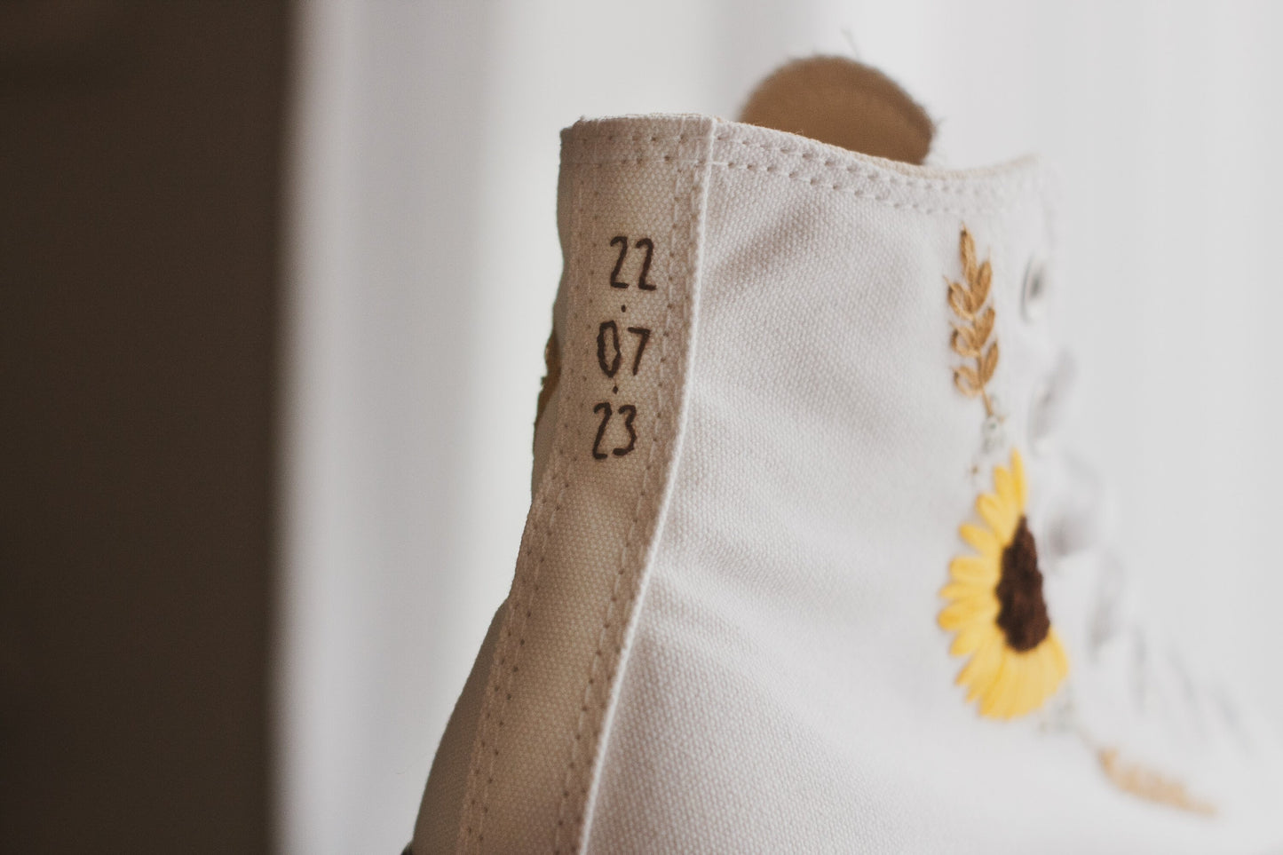 Sunflower Hand Embroidered Platform High Top Sneaker