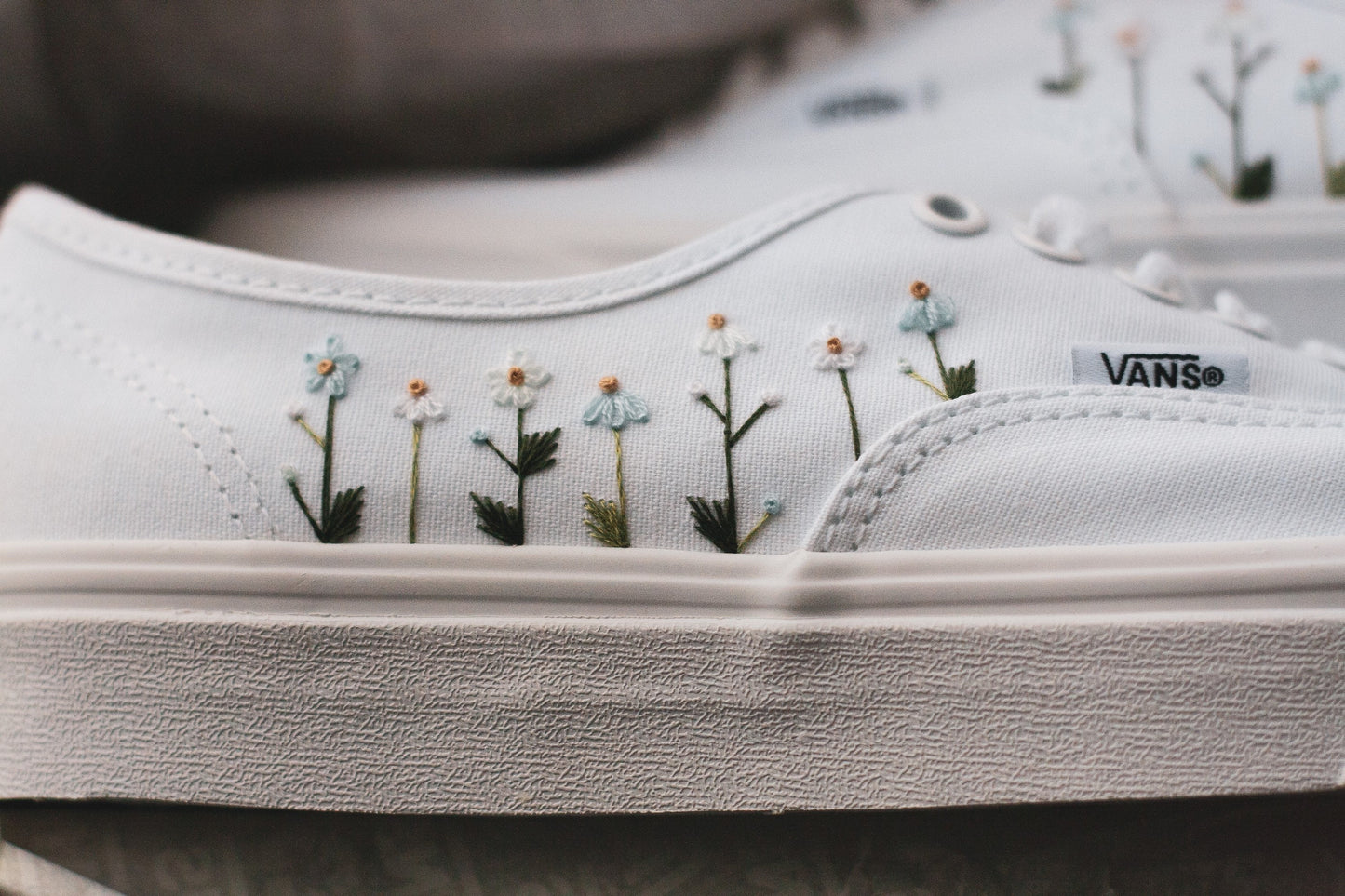 Bespoke Embroidered Wildflower Bridal Sneakers