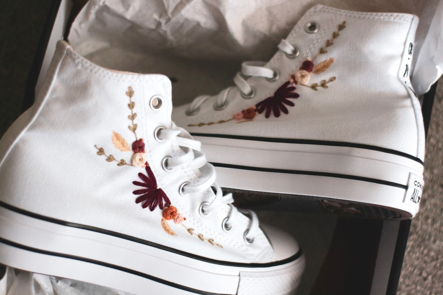 Bespoke 'Fall' Embroidered Platform Sneakers