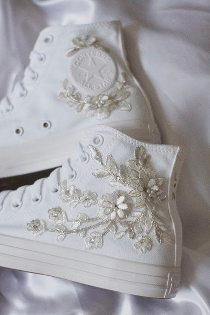 Bespoke Platinum Luxury Embroidered Bridal Sneaker