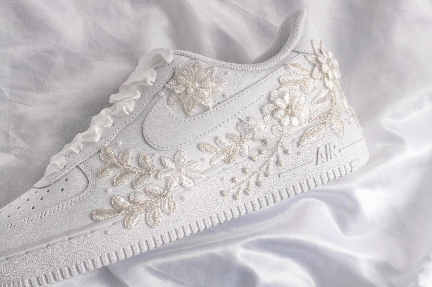 Bespoke Platinum Bridal Embroidered Sneakers