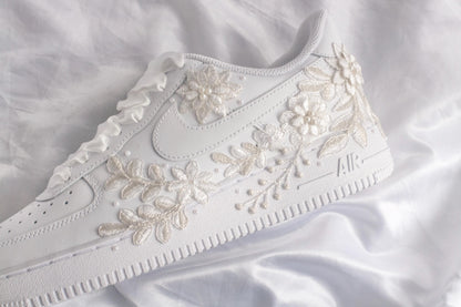 Bespoke Platinum Bridal Embroidered Sneakers