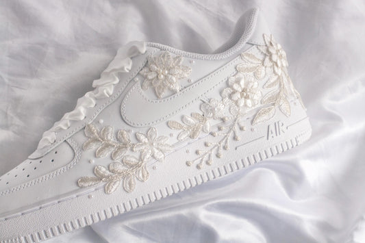 Bespoke Platinum Bridal Embroidered Sneakers