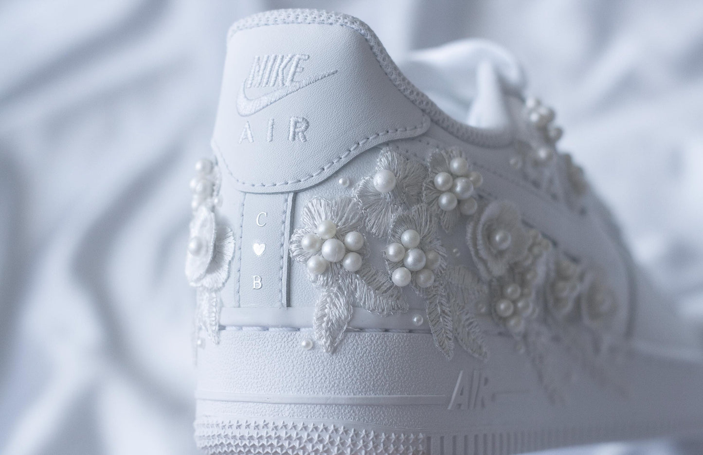 Bespoke Bridal Bright Pearl Embroidered Sneakers