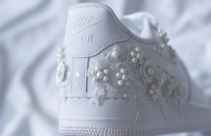 Bespoke Bridal Bright Pearl Embroidered Sneakers
