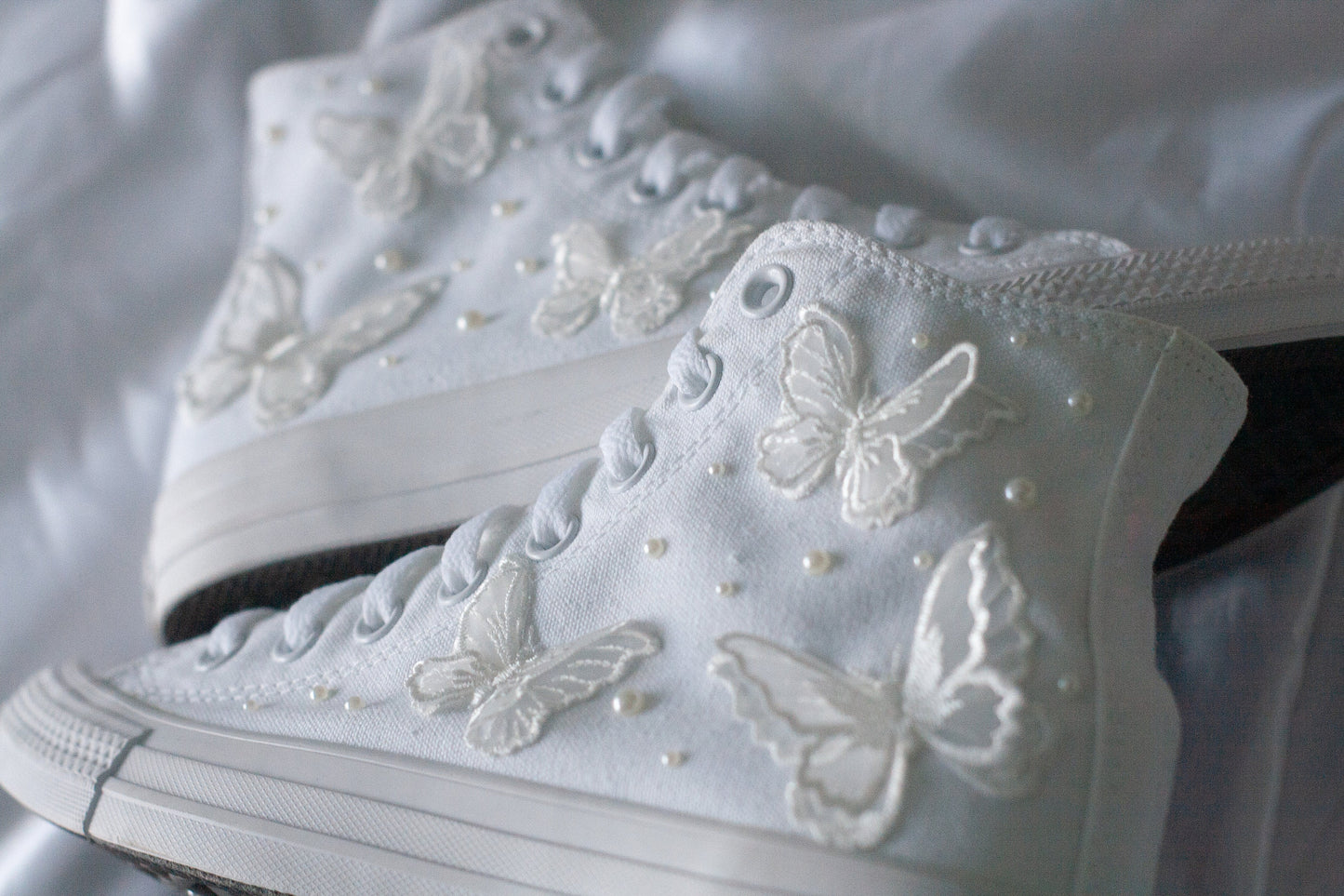 Bespoke Butterfly Luxury Applique Bridal Sneakers