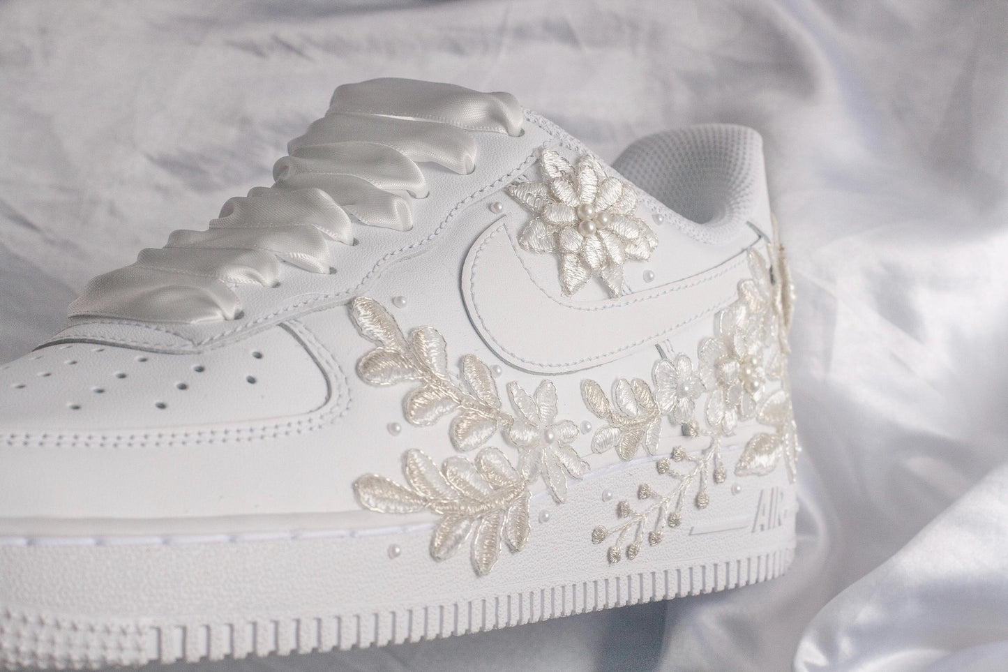 Bespoke Platinum Bridal Embroidered Sneakers