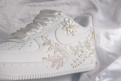 Bespoke Platinum Bridal Embroidered Sneakers