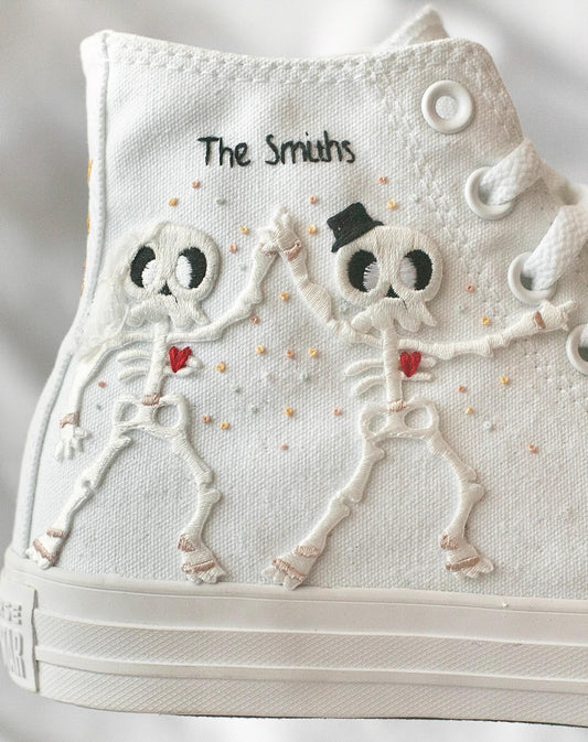 Bespoke “Till Death” Skeleton Bridal Sneakers