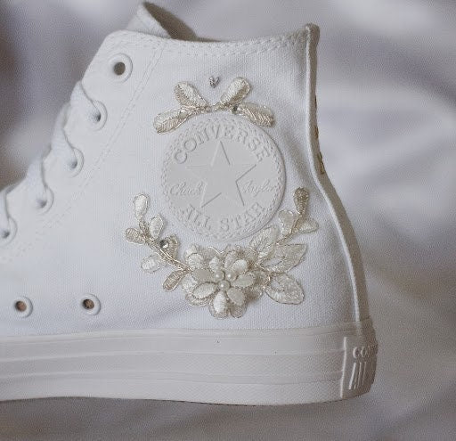 Bespoke Platinum Luxury Embroidered Bridal Sneaker