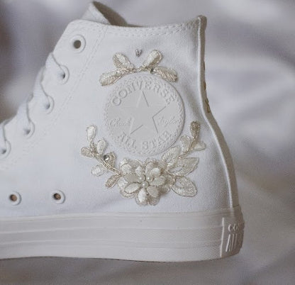Bespoke Platinum Luxury Embroidered Bridal Sneaker