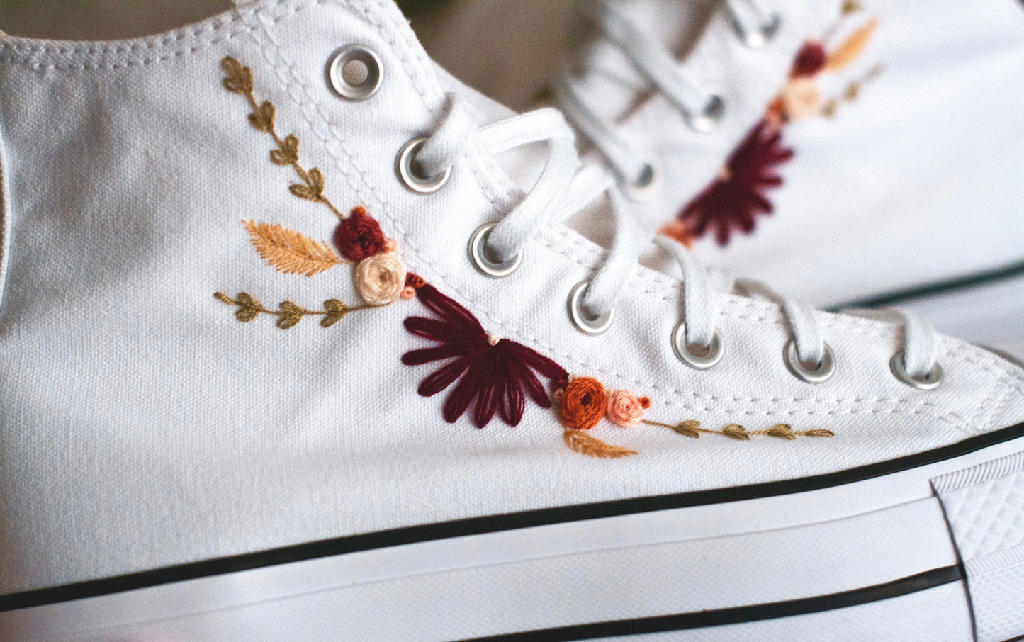 Bespoke 'Fall' Embroidered Platform Sneakers