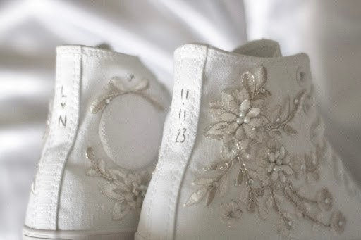 Bespoke Platinum Luxury Embroidered Bridal Sneaker