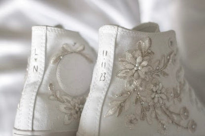Bespoke Platinum Luxury Embroidered Bridal Sneaker