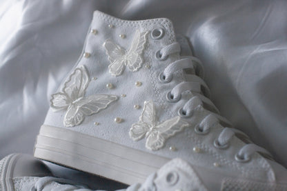 Bespoke Butterfly Luxury Applique Bridal Sneakers