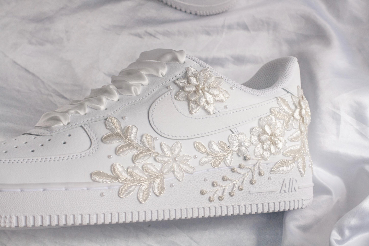 Bespoke Platinum Bridal Embroidered Sneakers