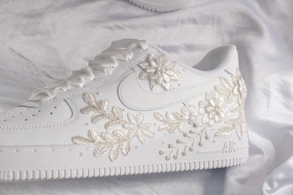 Bespoke Platinum Bridal Embroidered Sneakers
