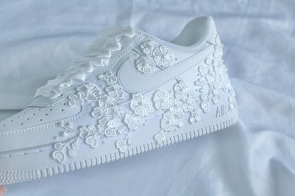 Bespoke Floral Lace Pearl Sneakers