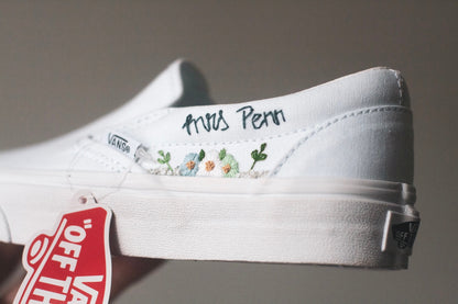 Custom Embroidered Bridal Slip On Sneakers