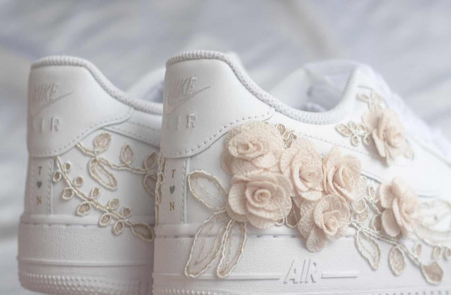 Bespoke Bridal Rose Gold Embroidered Sneakers