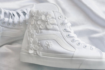 Bespoke Luxury Floral High-top Bridal Sneakers