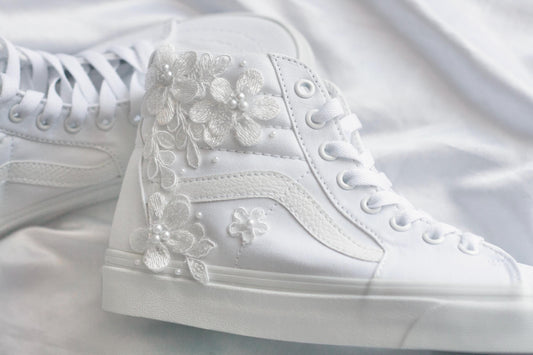 Bespoke Luxury Floral High-top Bridal Sneakers