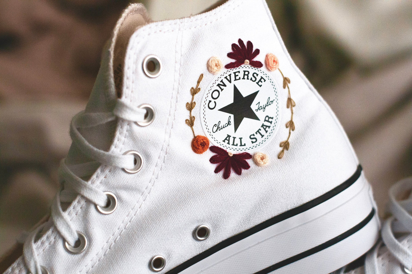 Bespoke 'Fall' Embroidered Platform Sneakers