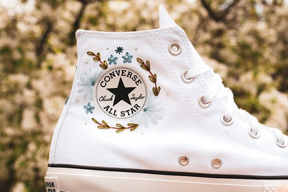 Bespoke 'Something Blue' Embroidered Bridal Platform Sneakers