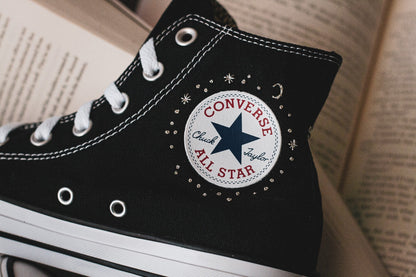 Bespoke Mountain and Stars Embroidered Sneakers
