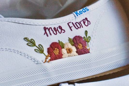 Bespoke Embroidered Bridal Sneakers Style 2