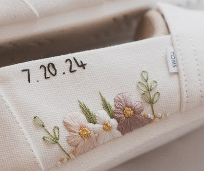 Bespoke Bridal Embroidered Slip on Sneakers Style 2