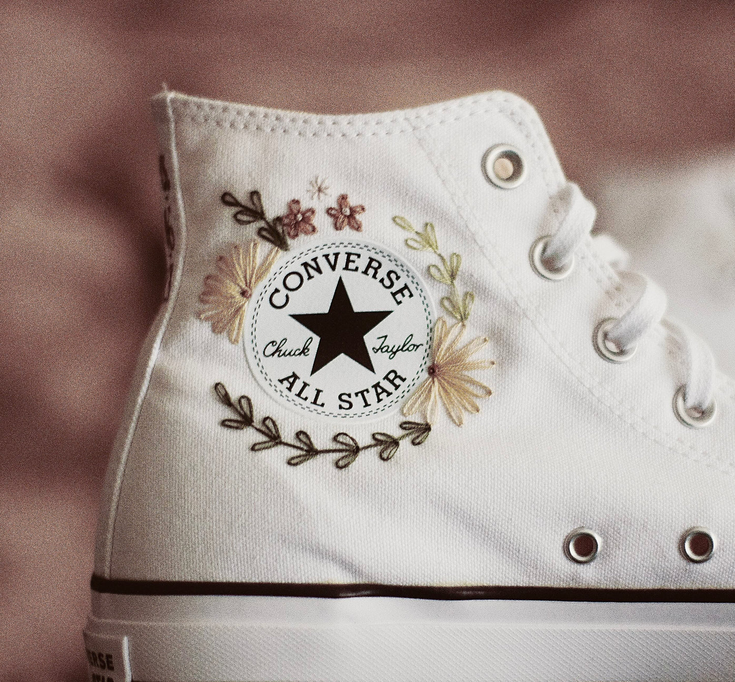 Bespoke Boho Embroidered High Top Platform Sneakers