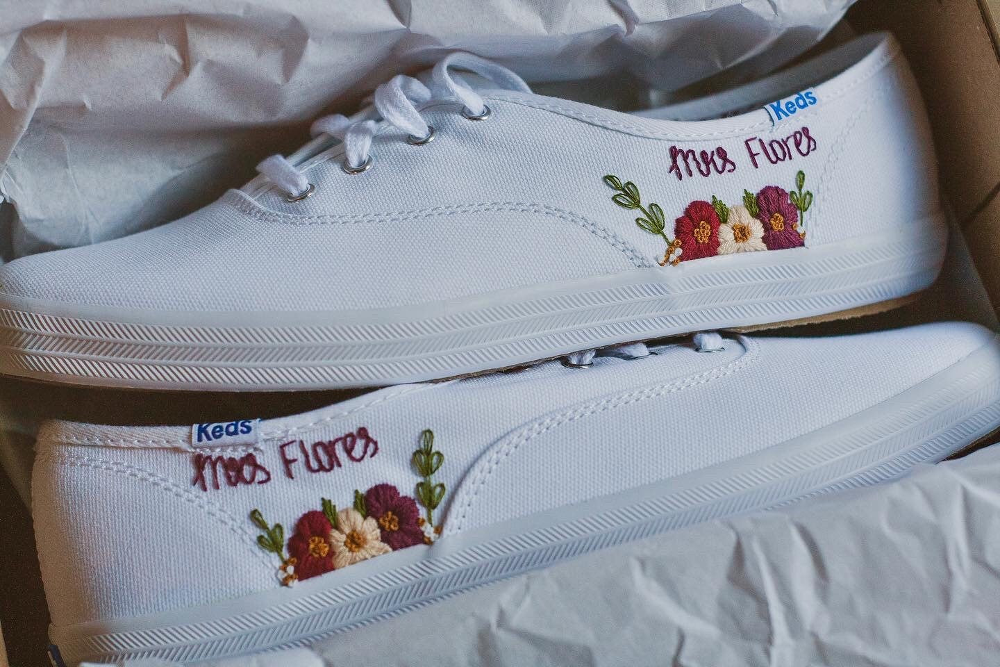 Bespoke Embroidered Bridal Sneakers Style 2