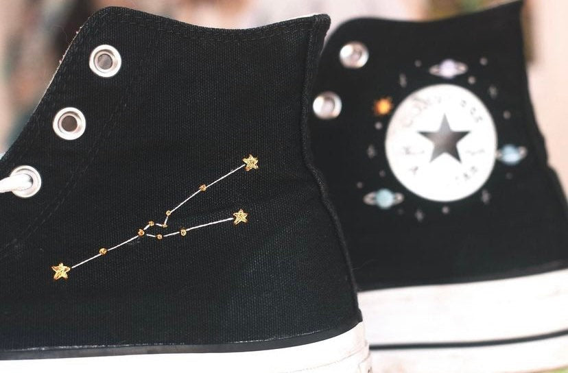 Custom Zodiac Platform Sneakers – Embroidered Design
