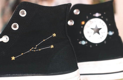 Custom Zodiac Platform Sneakers – Embroidered Design