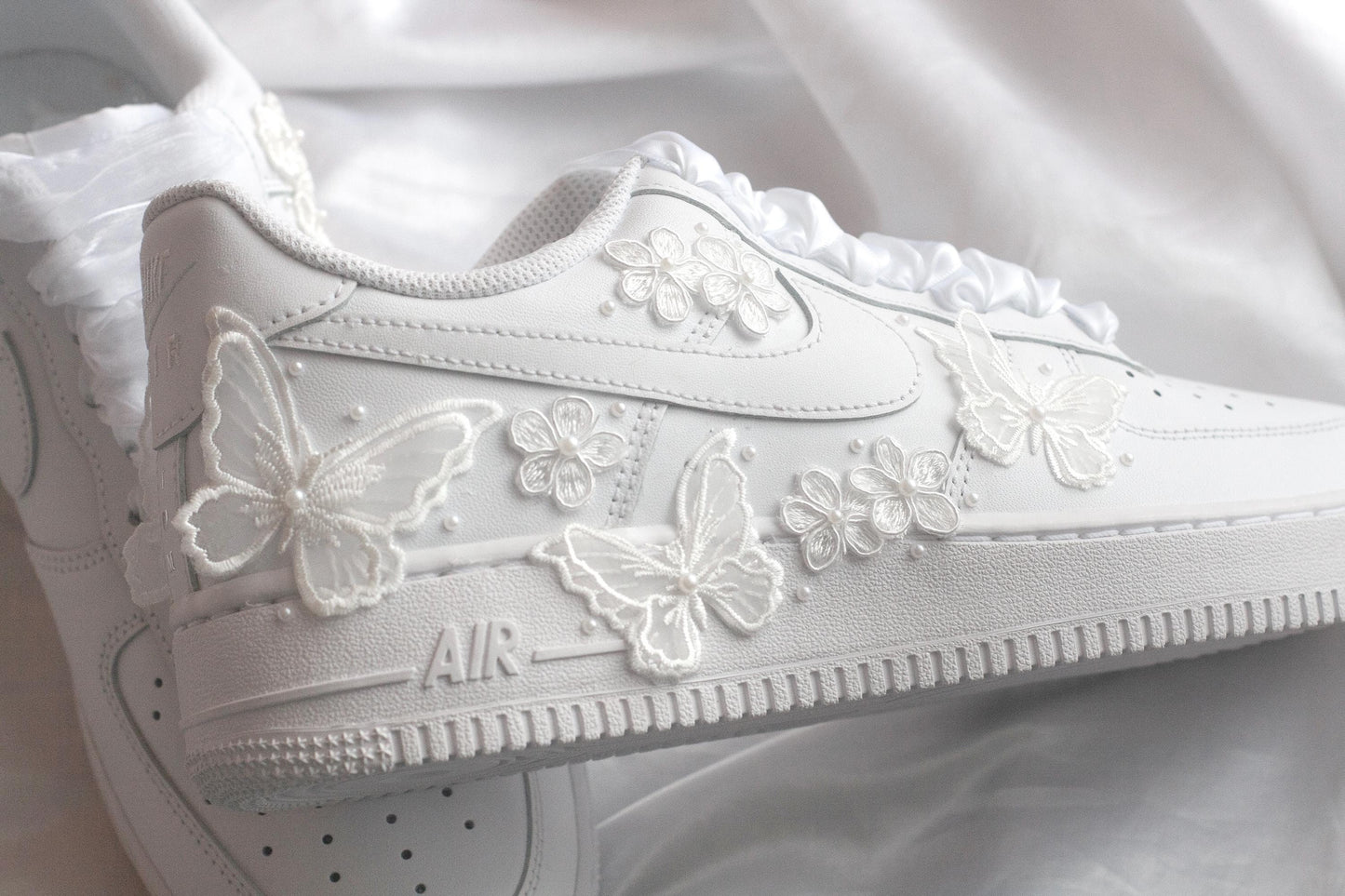 Bespoke Butterfly Floral Bridal Sneakers