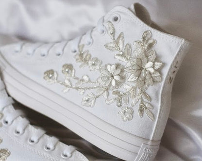 Bespoke Platinum Luxury Embroidered Bridal Sneaker