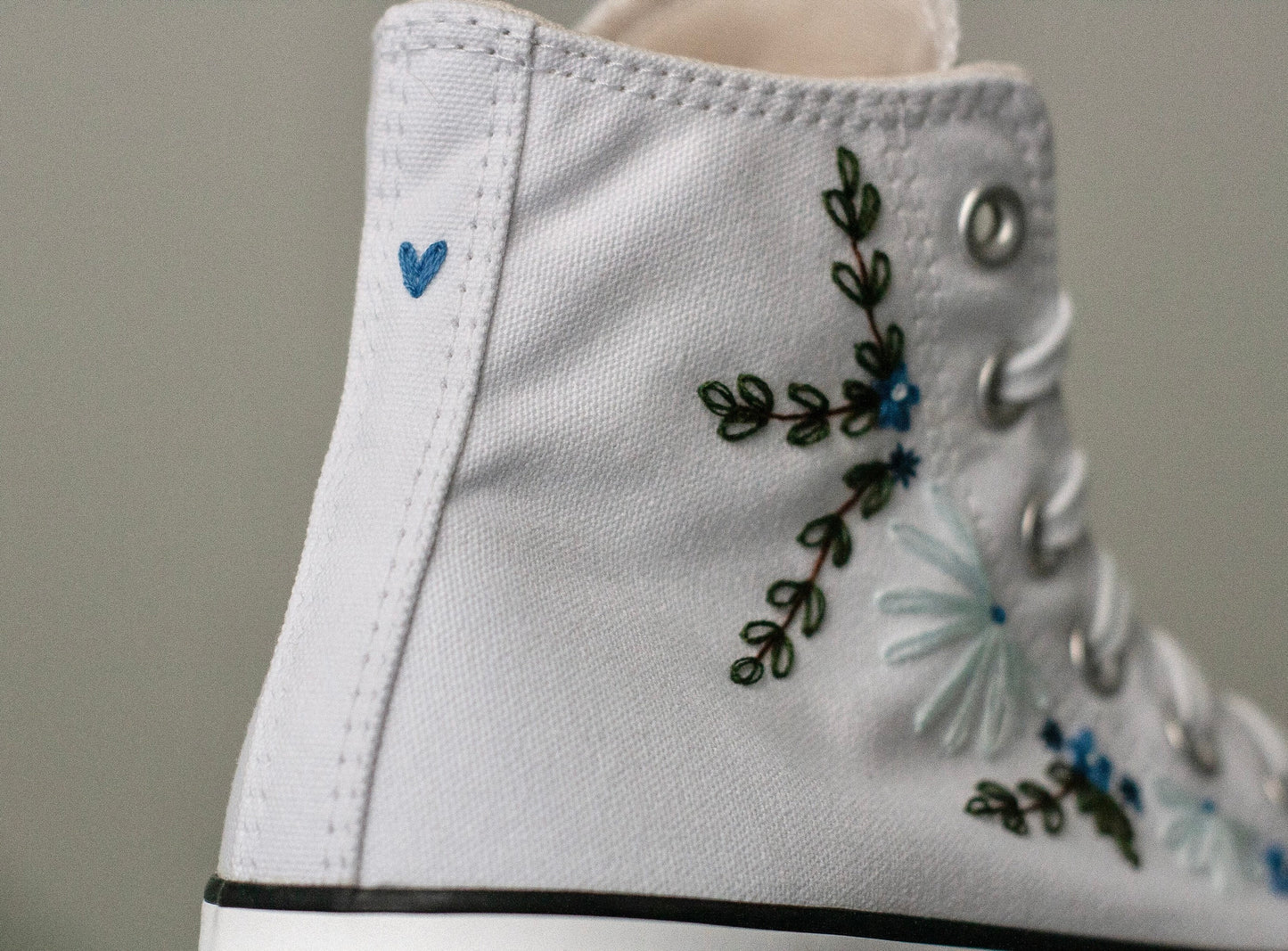 Bespoke 'Something Blue' Embroidered Bridal Platform Sneakers