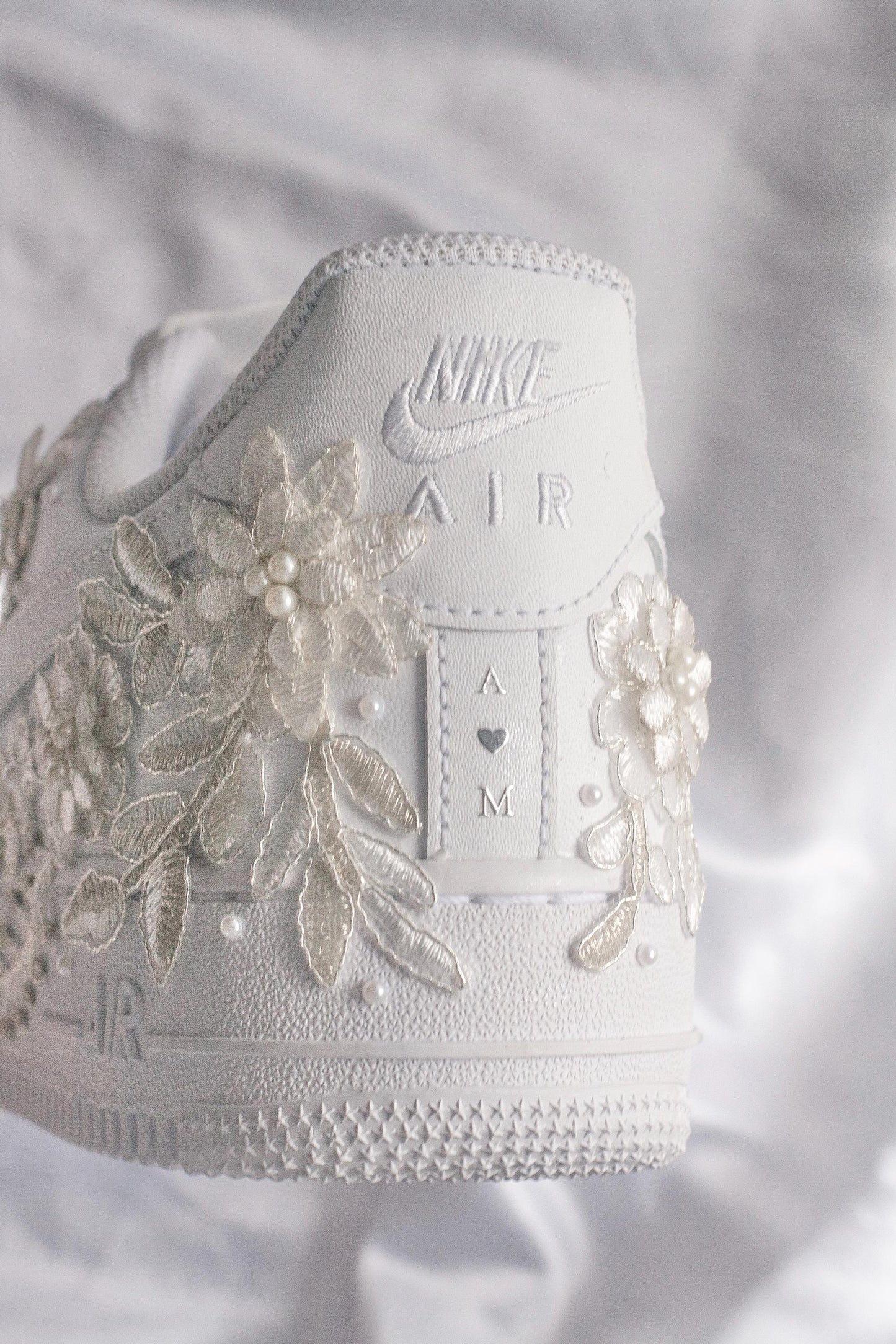 Bespoke Platinum Bridal Embroidered Sneakers