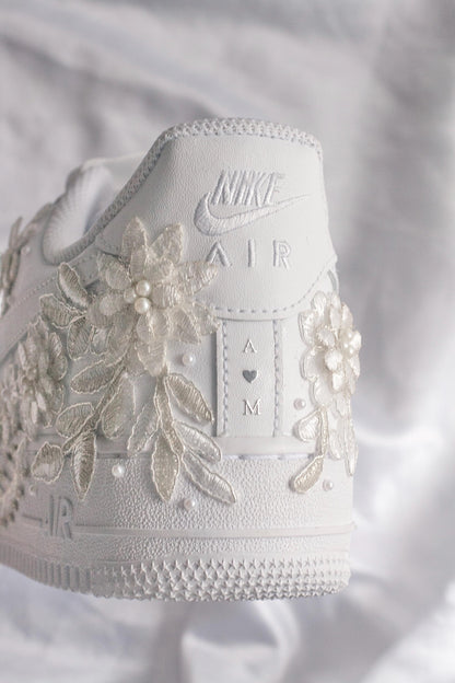 Bespoke Platinum Bridal Embroidered Sneakers