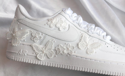 Bespoke Butterfly Floral Bridal Sneakers
