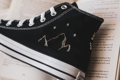 Bespoke Mountain and Stars Embroidered Sneakers