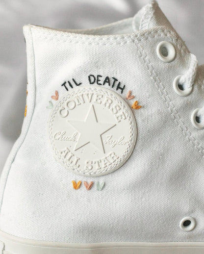Bespoke “Till Death” Skeleton Bridal Sneakers