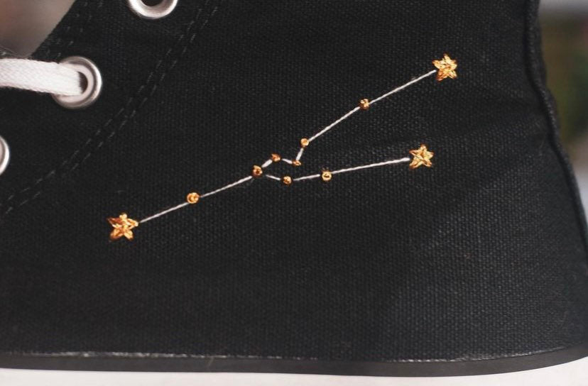 Custom Zodiac Platform Sneakers – Embroidered Design