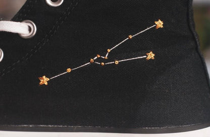Custom Zodiac Platform Sneakers – Embroidered Design