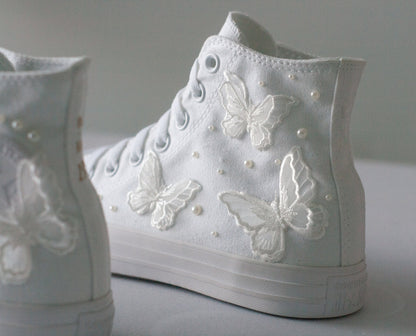 Bespoke Butterfly Luxury Applique Bridal Sneakers