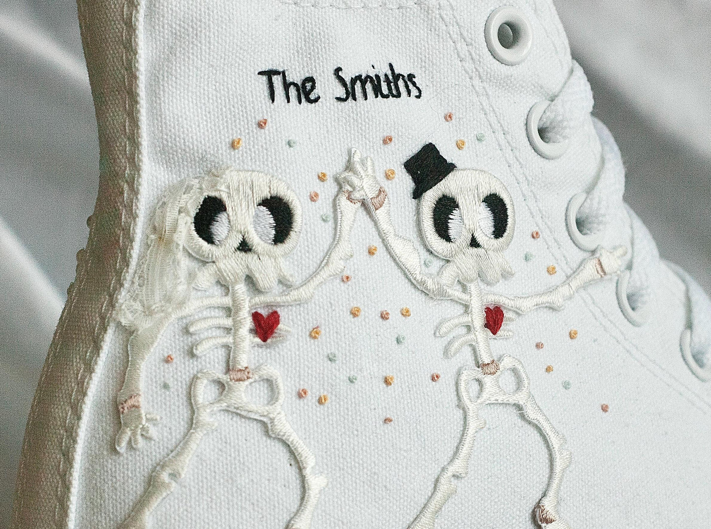 Bespoke “Till Death” Skeleton Bridal Sneakers