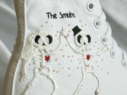 Bespoke “Till Death” Skeleton Bridal Sneakers